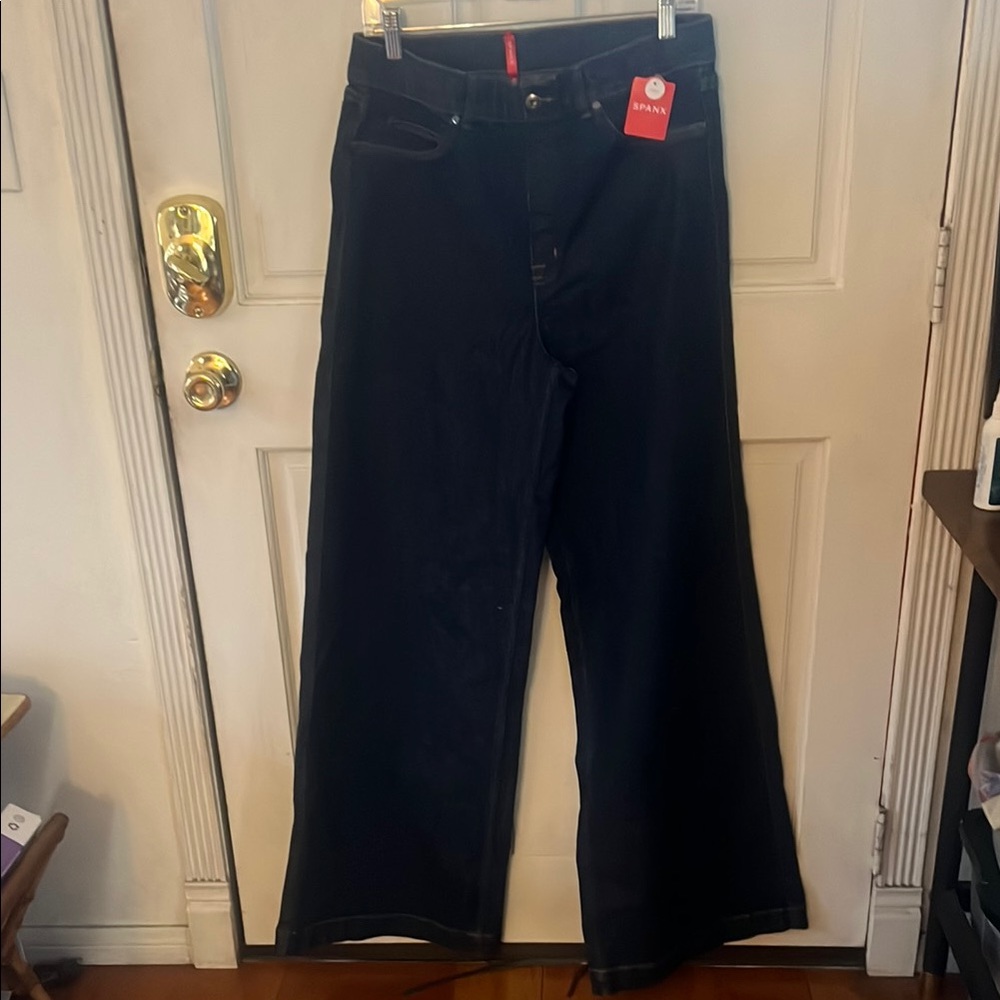 SPANX Black Flare Wide-Leg Jeans